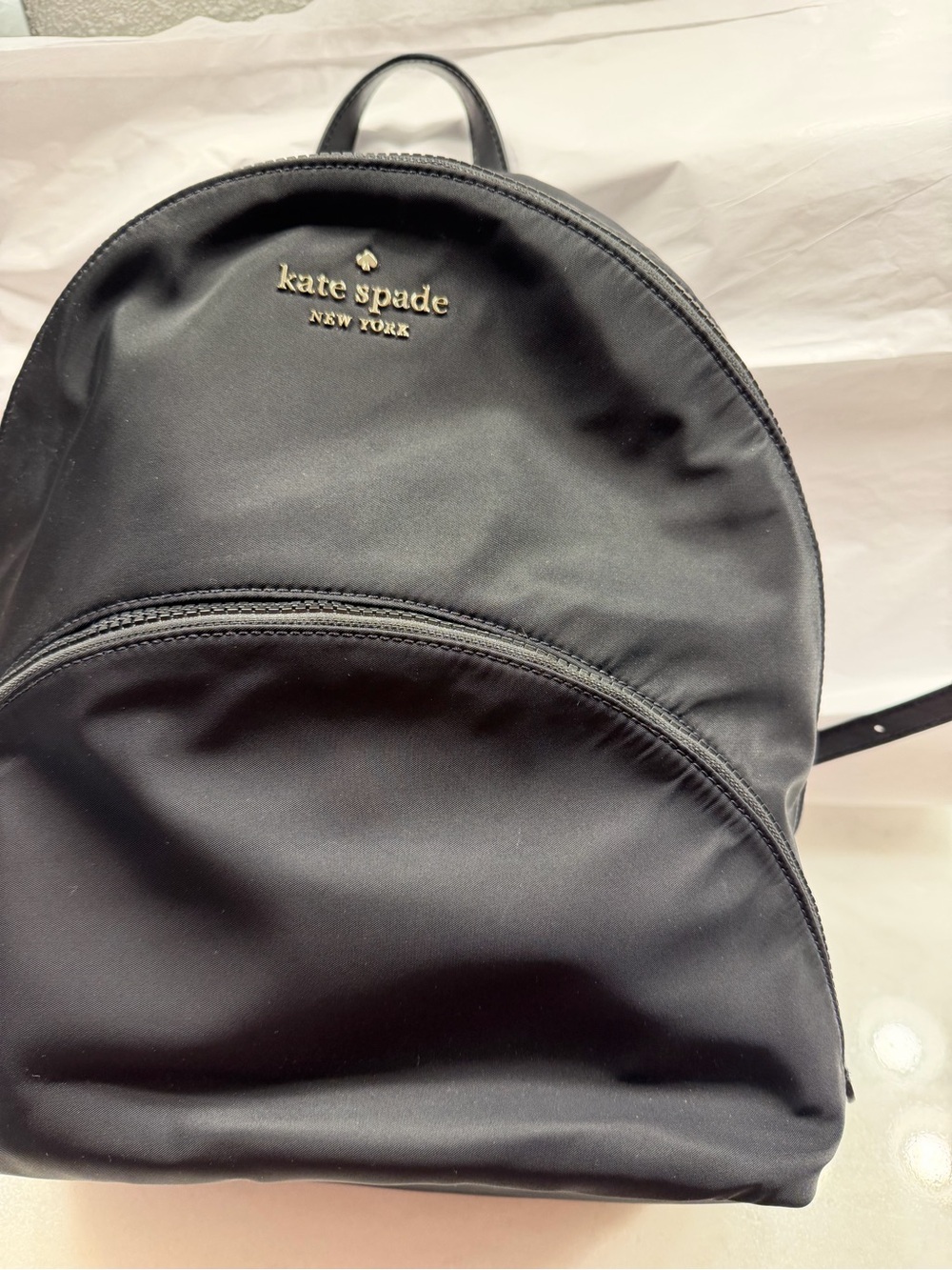 kate spade Black Nylon Mini Backpack with Front Pocket